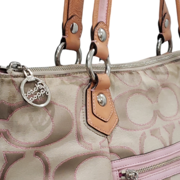 Coach Poppy Sparkle Pink Tote Handbag K1082-16289 Limited - Picture 10 of 13